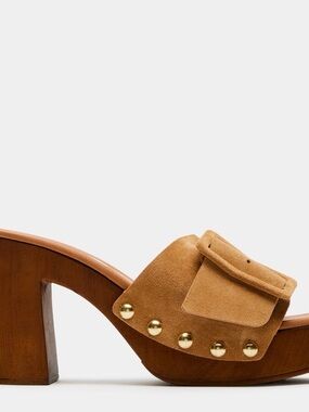 Steve Madden Tan Suede Buckle Slide Mule Marlena tan suede, 10